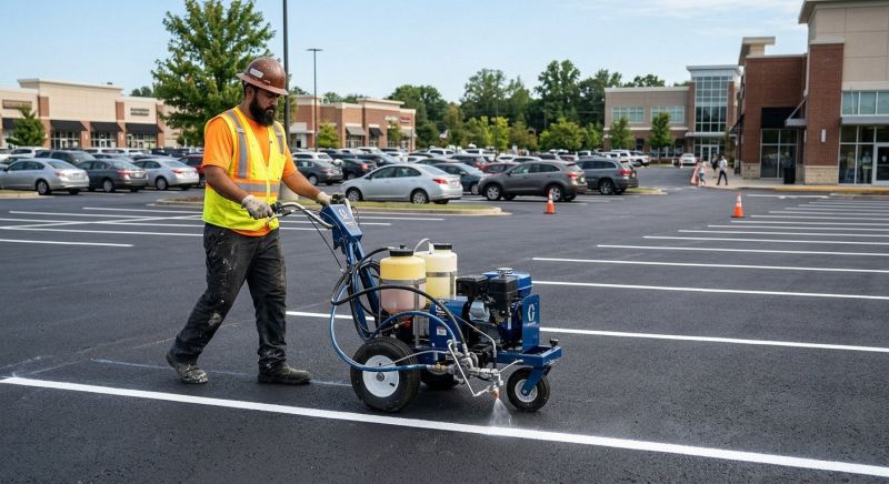 Commercial Asphalt Painting in Suwanee, GA