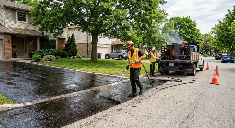 Hot Tar Driveway Sealing in San Antonio, TX