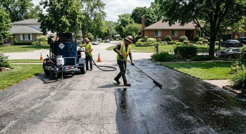 Hot Tar Driveway Sealing in Sarasota, FL