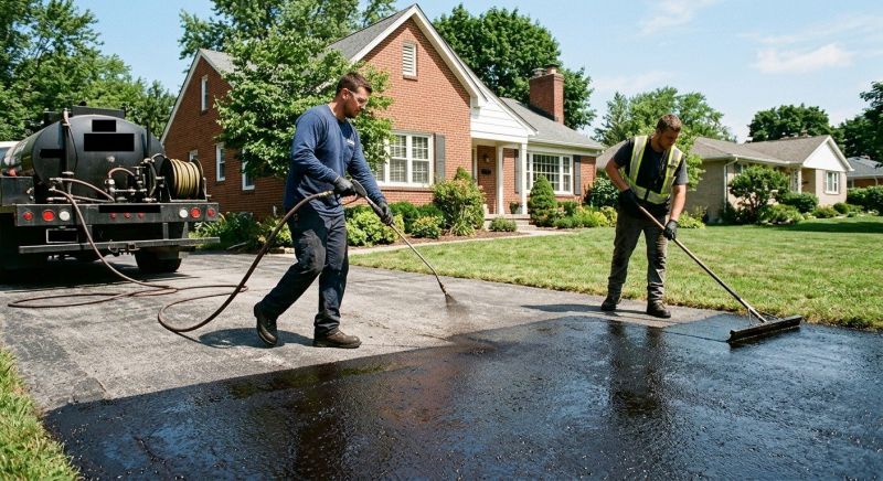 Hot Tar Driveway Sealing in Greenville, SC